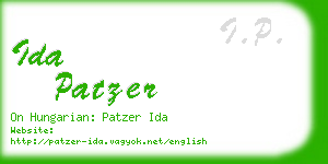 ida patzer business card